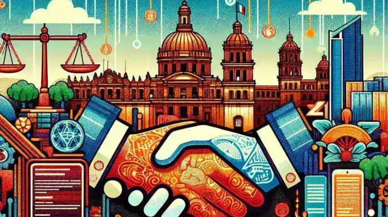 "Imagen que muestra logos de plataformas mexicanas promoviendo el uso ético de la inteligencia artificial, resaltando su compromiso con la innovación responsable en tecnología."